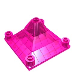 30614-50G Dak 6x6x3 puntig transparant, donkerroze gebruikt *5K000