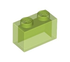3065-108 Steen 1x2 zonder centrale versterking transparant heldergroen NIEUW *1B006