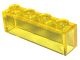 3066-19 Steen 1x4 zonder centrale versterking transparant geel NIEUW *1L1-14