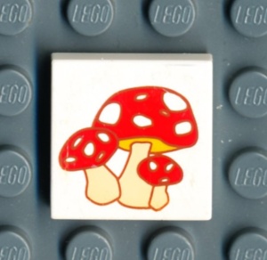 3068bpb0078-1G Tegel 2x2 Paddestoelen wit gebruikt *5T05-08