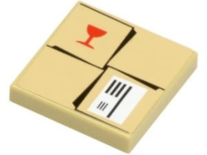 3068bpb0286-2G Tegel 2x2 verhuisdoos (Sticker) crème gebruikt *5T05-24