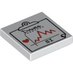 3068bpb0311-1G Tegel 2x2 Medische grafiek wit gebruikt *5T05-09