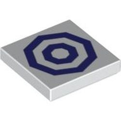 3068bpb0390-1G Tegel 2x2 paarse cirkels wit gebruikt *5T05-11