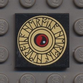 3068bpb0420-11 Tegel 2x2 Heroica schild en runetekens zwart NIEUW *