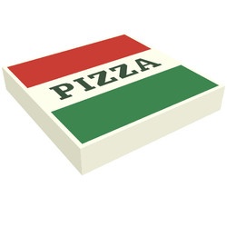 3068bpb1045-1 Tegel 2x2 Pizza doos wit NIEUW *