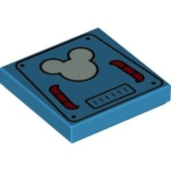 3068bpb1717-153 Tegel 2x2 Micke Mouse logo blauw, donkerazuur NIEUW *