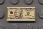 3069b-CUS010 Tegel 1x2 Dollarbiljet 5 dollar wit NIEUW *