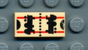 3069bpb0002-2G Tegel 1x2 twee treinen crème gebruikt *5T02-12