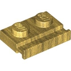 32028-115 Platte plaat 1x2 met deurrail goud, parel gebruikt *6K3