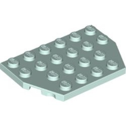32059-152 Platte plaat 4x6 twee afgekapte hoeken (8+12 noppen) aqua, licht NIEUW *5A027