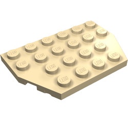 32059-2 Platte plaat 4x6 twee afgekapte hoeken (8+12 noppen) crème NIEUW *5A027