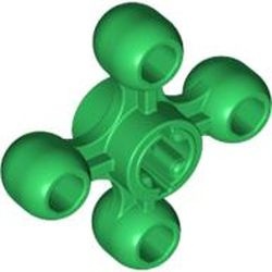 32072-6G Technic Knob Wheel (asgat, rondom vier armen met gaten) groen gebruikt *0D000