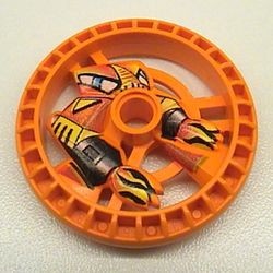 32358pb01-4G Technic Disk 5x5 met Flame RoboRider Talisman Wheel patroon oranje gebruikt *5S046