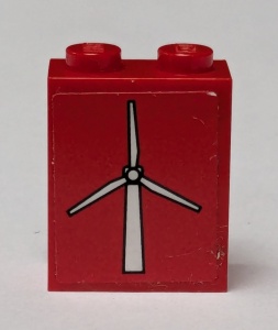 3245bpb31-5G Steen 1x2x2 Windturbine rood gebruikt *2-4