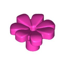 32606-47 Bloem, 7 blaadjes en pin roze, donker NIEUW *0D008A