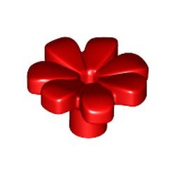 32606-5 Bloem, 7 blaadjes en pin rood NIEUW *0D008A