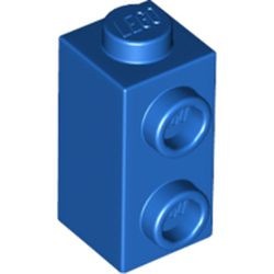 32952-7 Steen 1x2 HOOG met twee noppen 1 (!) zijde blauw NIEUW *1B037