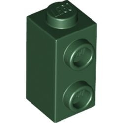 32952-80 Steen 1x2 HOOG met twee noppen 1 (!) zijde groen, donker NIEUW *1B037
