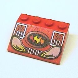 3297px19-5G Dakpan bedrukt 33 3x2 met brandweer patroon rood gebruikt *5R000