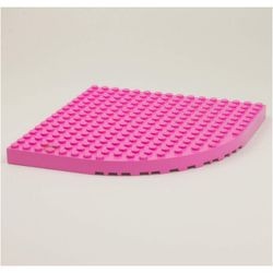 33230-47G Steen, 16x16 gebogen hoek (BELVILLE) roze, donker gebruikt *