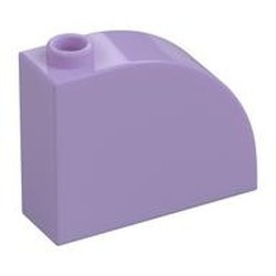 33243-154 Steen, 1x3x2 ronde top 90 graden massief lavender, licht NIEUW *1B070