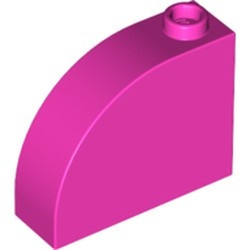 33243-47 Steen, 1x3x2 ronde top 90 graden massief roze, donker NIEUW *1L112