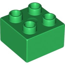 3437-6G DUPLO steen 2x2 (LET OP: DUPLO IS VRIJWEL ALTIJD PAKKETPOST) groen gebruikt *