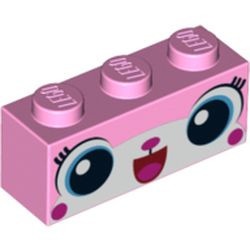 3622pb049-104G Steen 1x3 met kattengezicht roze, helder gebruikt *5V03-03