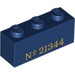 3622pb150-63 Steen 1x3 Nummer 21344 Orient Express blauw, donker NIEUW *