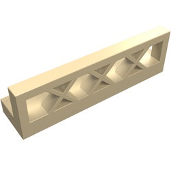 3633-2G Hekwerk 1x4x1 Ruitpatroon laag crème gebruikt *1C024