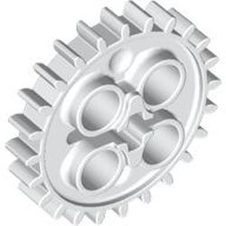 3648-1G Technic, Tandwiel 24 tanden (NIEUWE stijl met 1 asgat) wit gebruikt *0D030