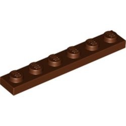 3666-88 Platte plaat 1x6 bruin, roodachtig NIEUW *1B175