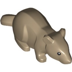 36756pb01-69 Rat met zwarte ogen en witte pupillen crème,donker NIEUW *0D000