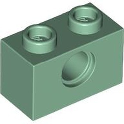 3700-48 Technic, steen 1x2 met gat groen, zandkleurig NIEUW *