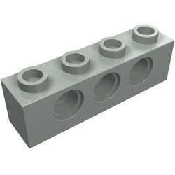 3701-9 Technic, steen 1x4 met 3 gaten lichtgrijs (klassiek) NIEUW *