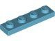 3710-156 Platte plaat 1x4 blauw, middenazuur NIEUW *1B174