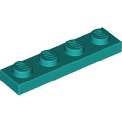 3710-39 Platte plaat 1x4 turquoise, donker NIEUW *1B174