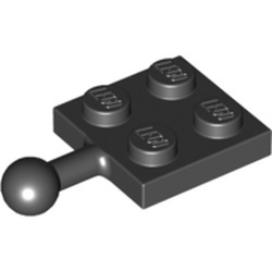 3729-11 Platte plaat 2x2 met trekhaak zwart NIEUW *0B009