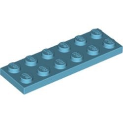 3795-156 Platte plaat 2x6 blauw, middenazuur NIEUW *5K000