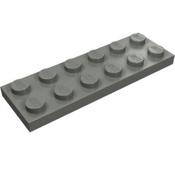 3795-85 Platte plaat 2x6 grijs, donker (blauwachtig) NIEUW *5K000