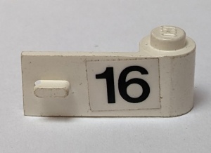 3821pb010-1G Autodeur 1x3x1 met nummer 16 sticker, rechts (Set 6634) wit gebruikt *5S014