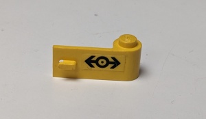 3821pb012-3G Autodeur 1x3x1 treinsymbool Sticker, rechts (Set 4546) geel gebruikt *5S015