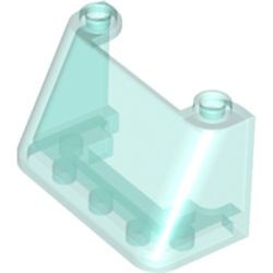 3823-15 Autoruit 2x4x2- schuin 45 graden, 2 noppen bovenop transparant lichtblauw NIEUW *
