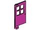 3861-47G Deur 1x4x5 met 4 raampjes- geen frame nodig roze, donker gebruikt *1C029