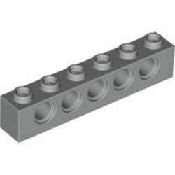 3894-9 Technic, steen 1x6 met 5 gaten lichtgrijs (klassiek) NIEUW *