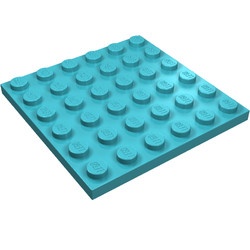 3958-156 Platte plaat 6x6 blauw, middenazuur NIEUW *5K0000