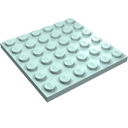 3958-41G Platte plaat 6x6 aqua gebruikt *1A042