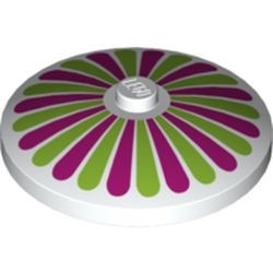 3960pb027-1 Schotel 4x4 met Lime en Magenta strepen wit NIEUW *5B036