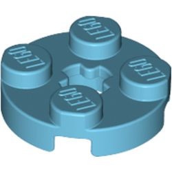 4032-156 Platte plaat 2x2 rond blauw, middenazuur NIEUW *1B209