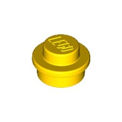 4073-3 Platte plaat 1x1 rond geel NIEUW *1B206
